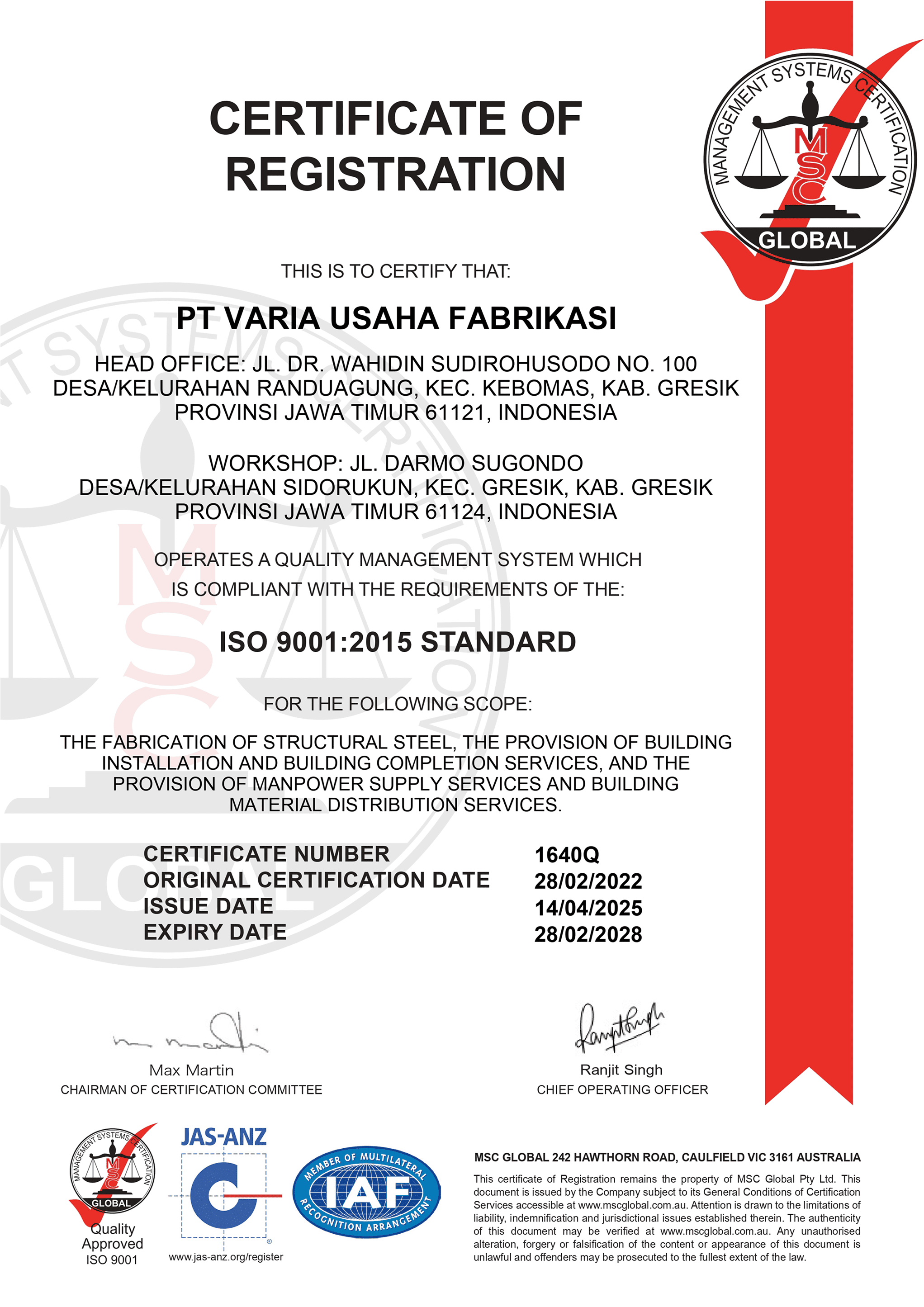 ISO 9001:2015 - Quality Management System